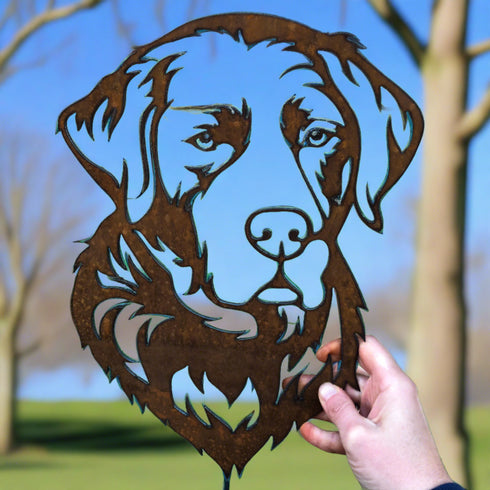 Labrador - Rustic Rusted Pet Garden Sculpture - Solid Steel